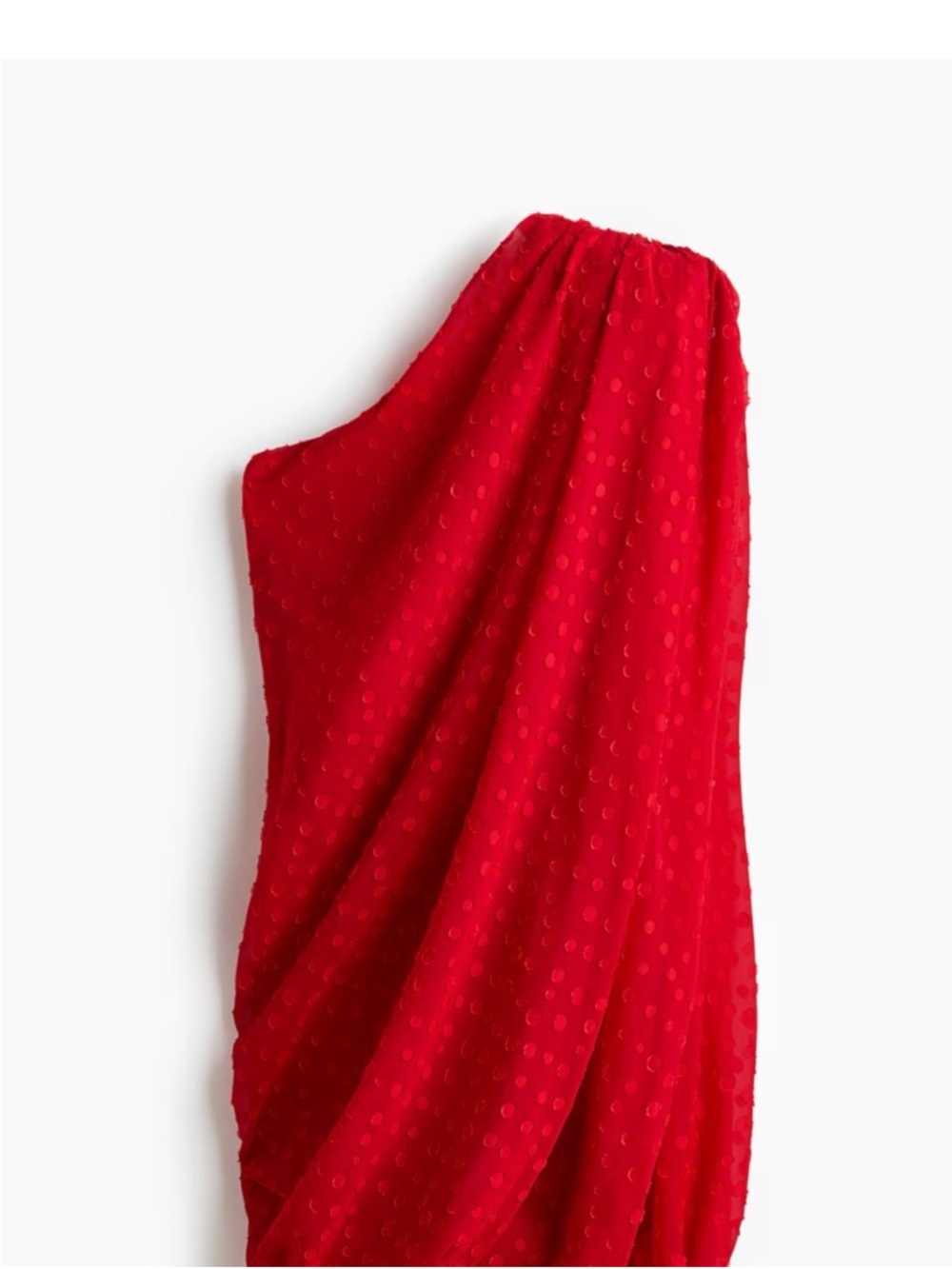 Stella McCartney One-Shoulder Draped Red Mini Dress - Picture 2 of 3